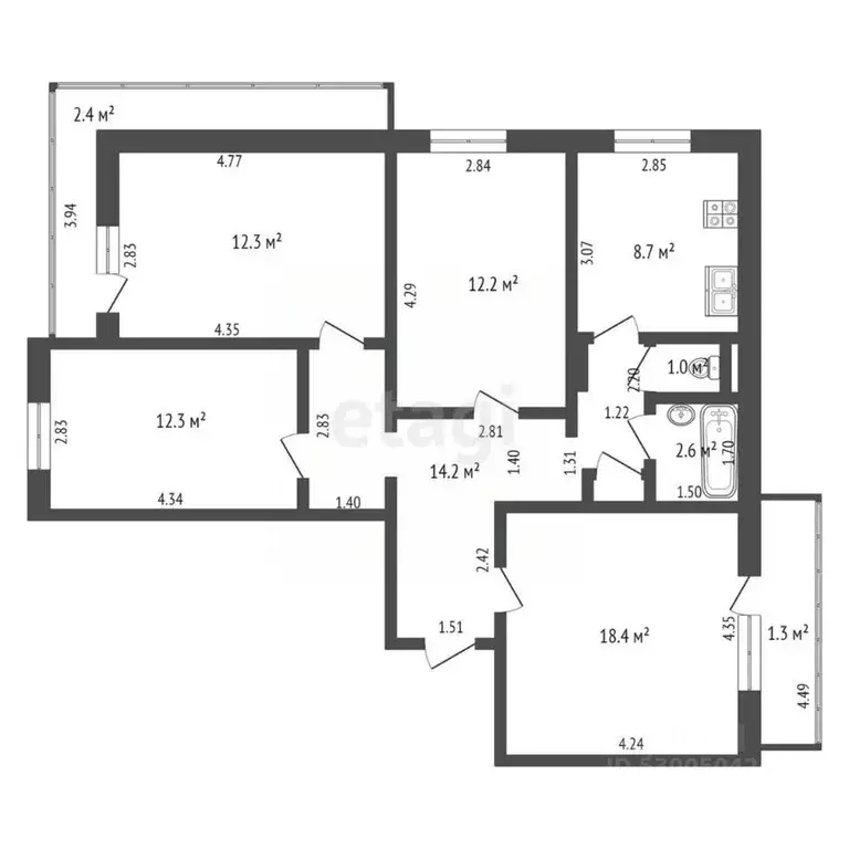 4-к кв. Забайкальский край, Чита Угданская ул., 59 (81.7 м) - Фото 1