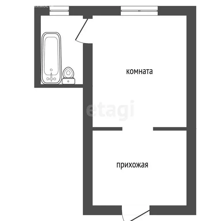 1к в -комнатной квартире (18 м) - Фото 0
