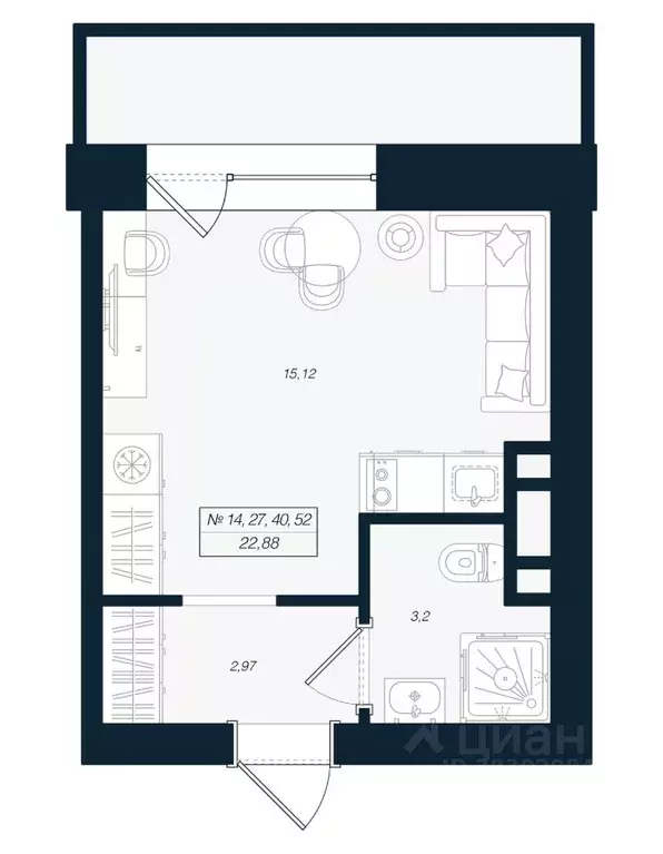 Студия Ленинградская область, Выборгский район, Рощино пгт ул. ... - Фото 1