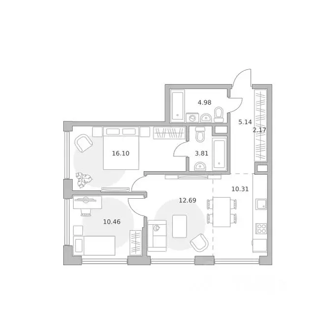 3-к кв. Москва ул. Народного Ополчения, 34С4 (65.66 м) - Фото 1