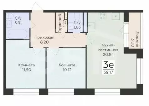 2-комнатная квартира: Воронеж, улица Матросова, 64А (59.17 м) - Фото 0