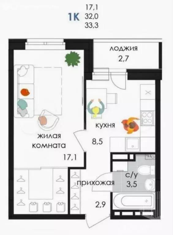 1-комнатная квартира: Пермь, улица Лифанова, 38 (33.3 м) - Фото 0