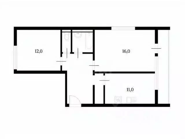 2-к кв. Татарстан, Казань ул. Айдарова, 18 (52.2 м) - Фото 2