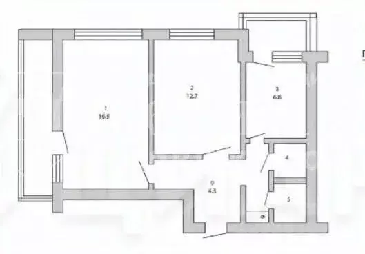 2-к кв. Кемеровская область, Кемерово бул. Строителей, 5 (53.4 м) - Фото 2