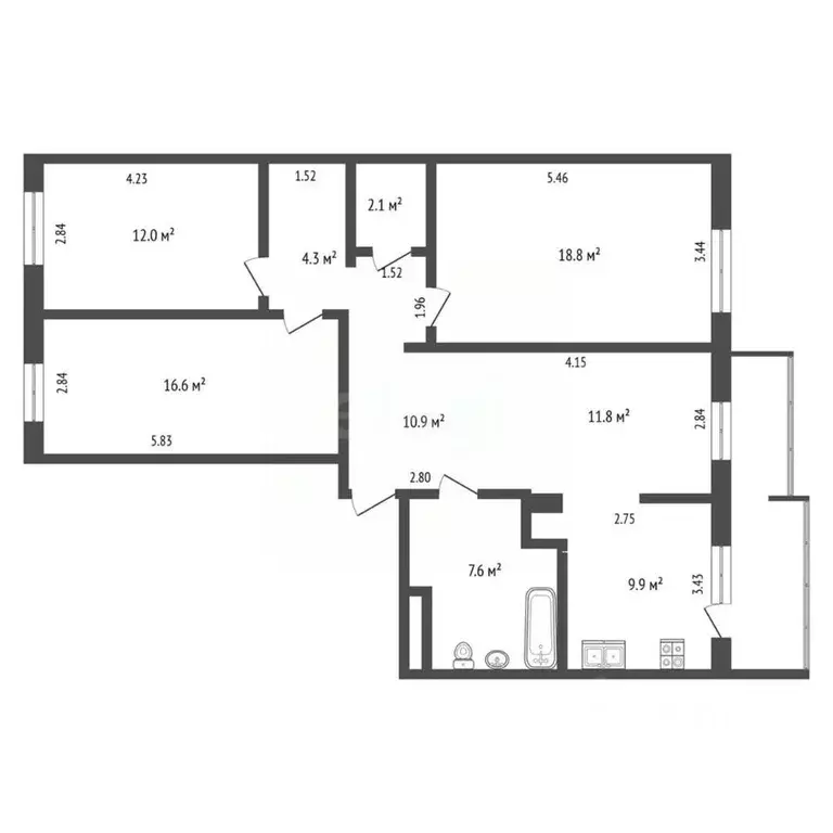 4-к кв. Саха (Якутия), Якутск ул. Курнатовского, 3/5 (94.0 м) - Фото 1