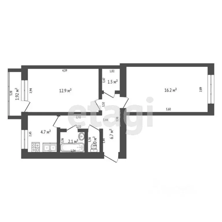 2-к кв. Калининградская область, Калининград ул. Маршала Борзова, 70 ... - Фото 2