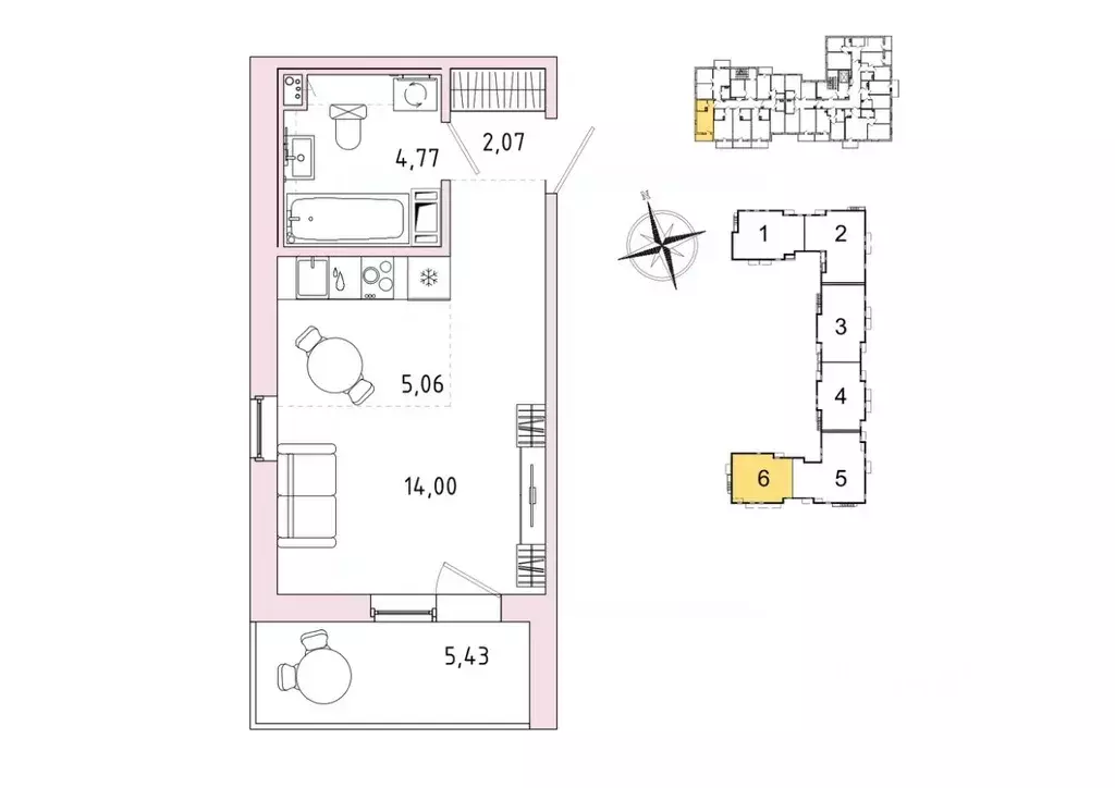 1-к кв. Ленинградская область, Гатчина Въезд мкр,  (28.62 м) - Фото 0