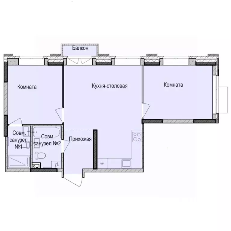 2-к кв. Удмуртия, Ижевск Карлутский жилрайон, 3-й мкр,  (61.1 м) - Фото 0