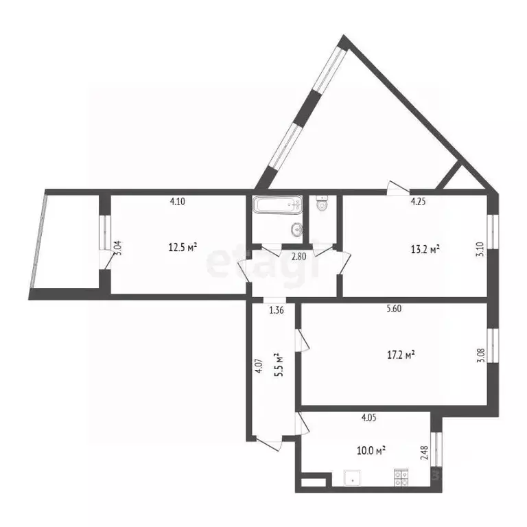 3-к кв. Тюменская область, Тюмень проезд Стахановцев, 1 (65.7 м) - Фото 2