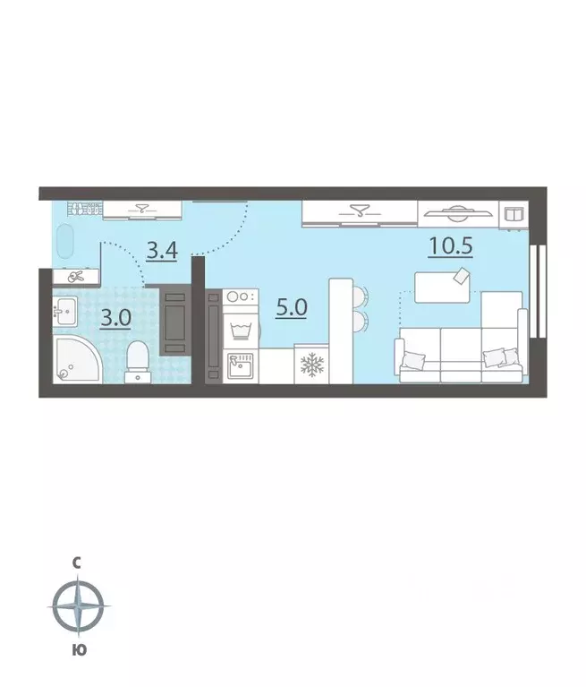 Студия Свердловская область, Екатеринбург Компрессорный жилрайон, ... - Фото 2