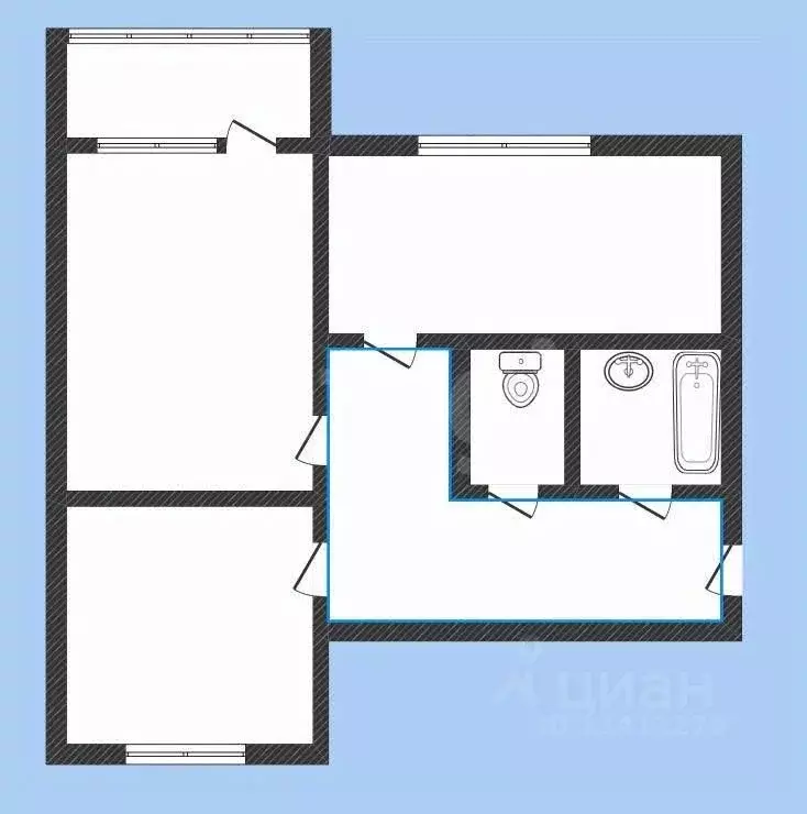 2-к кв. Белгородская область, Белгородский район, Разумное рп просп. ... - Фото 2