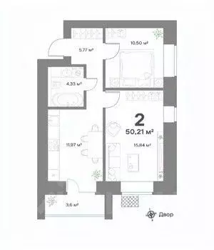 2-к кв. Нижегородская область, Выкса  (50.21 м) - Фото 1