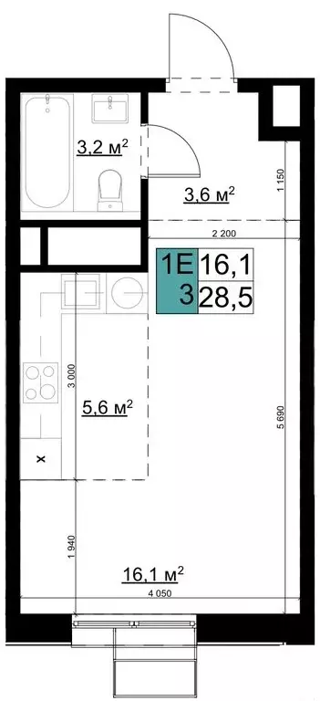 Квартира-студия: Одинцово, Можайское шоссе, 98 (28.5 м) - Фото 0