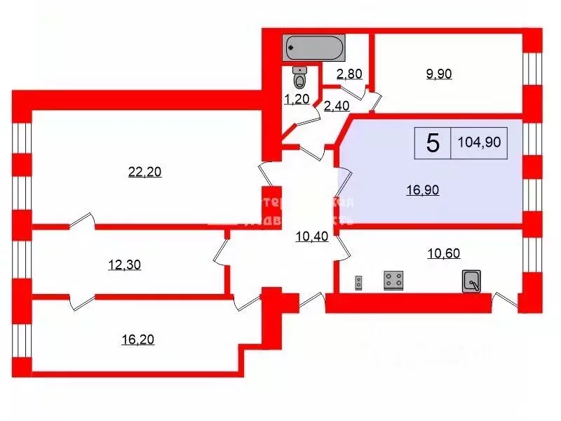 Комната Санкт-Петербург Курляндская ул., 8 (16.9 м) - Фото 1