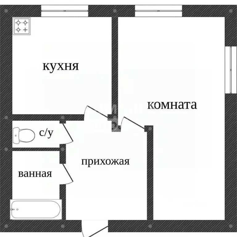 1-к кв. Ханты-Мансийский АО, Сургут Московская ул., 34Б (39.7 м) - Фото 1