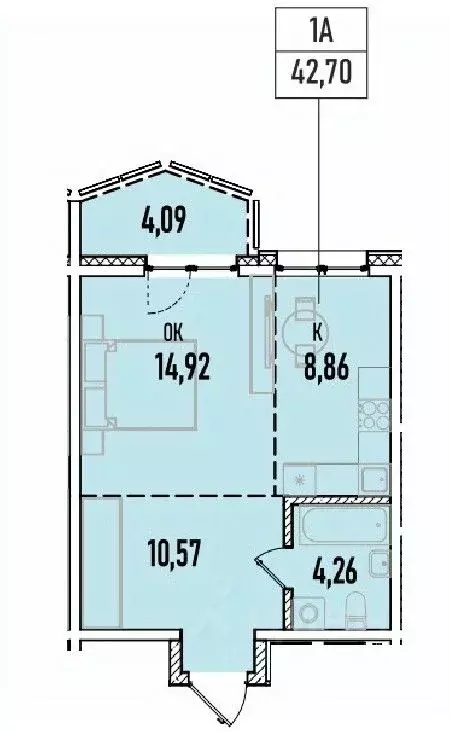 1-к кв. Иркутская область, Иркутск Донская ул., 5А (42.7 м) - Фото 0