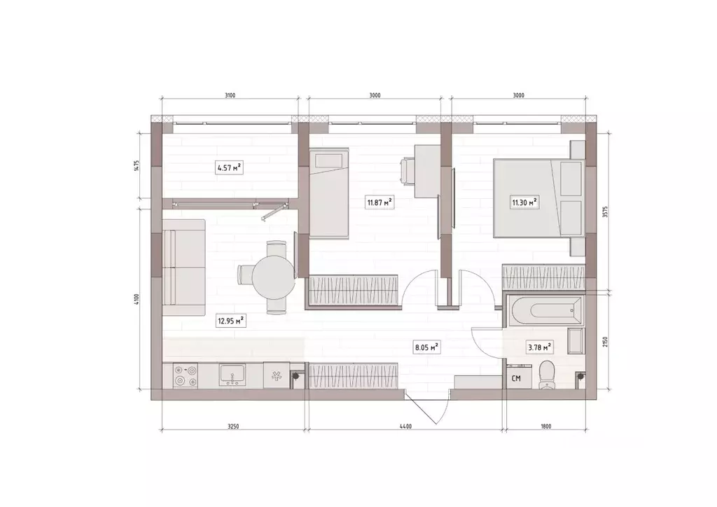 2-к кв. Кемеровская область, Кемерово Уютный Квартал жилой комплекс ... - Фото 0