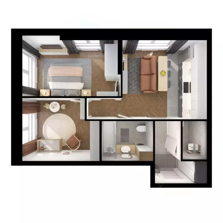 2-к кв. Приморский край, Владивосток ул. Борисенко, 48к2 (52.0 м) - Фото 2