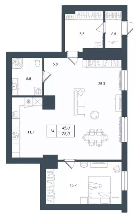 3-к кв. Московская область, Люберцы Хлебозаводской туп., 9 (78.0 м) - Фото 2