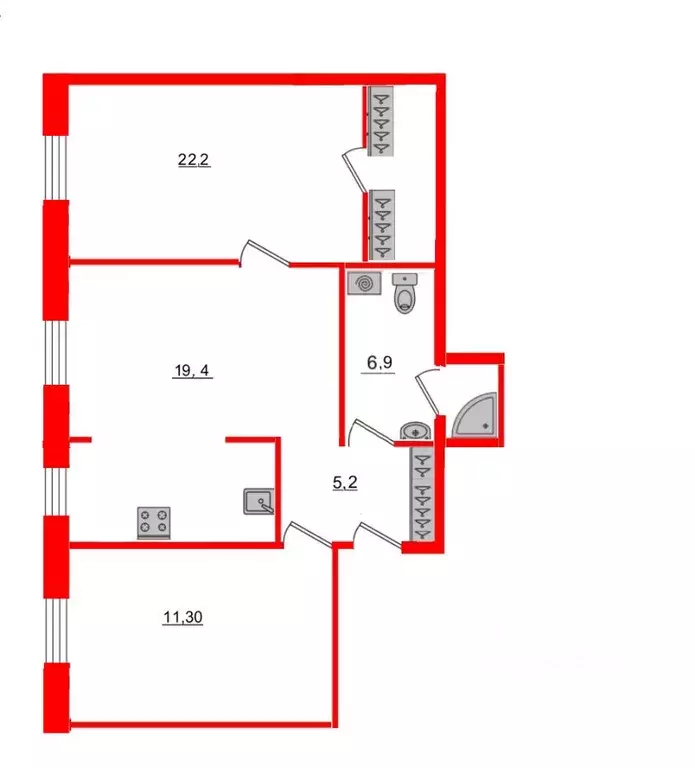 3-к кв. Санкт-Петербург Московский просп., 182 (65.3 м) - Фото 0