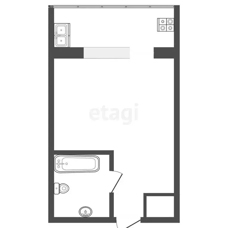 Квартира-студия: Тюмень, улица Мельникайте, 113 (20 м) - Фото 1