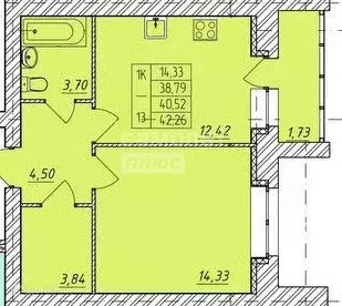 Продаётся 1-к квартира, 42.26 м - Фото 0