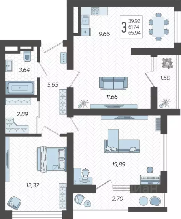 3-к кв. Краснодарский край, Сочи Бытха мкр, ул. Ясногорская, 16/2к3 ... - Фото 1