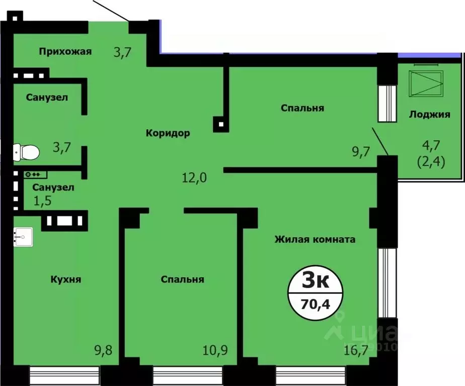 3-к кв. Красноярский край, Красноярск Сад № 2 Локомотивного Депо СНТ, ... - Фото 1