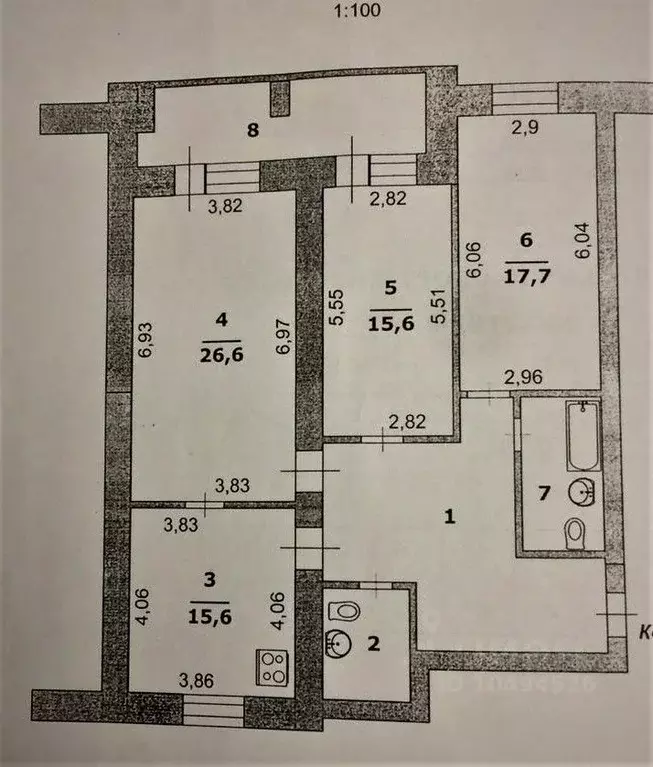 3-к кв. Белгородская область, Белгород ул. Победы, 118 (110.4 м) - Фото 1
