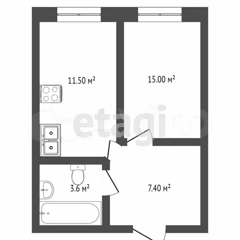 1-к. квартира, 30 м, 5/5 эт. - Фото 0