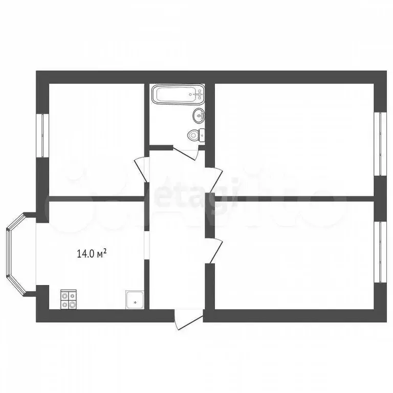 3-к. квартира, 77,1 м, 1/3 эт. - Фото 0