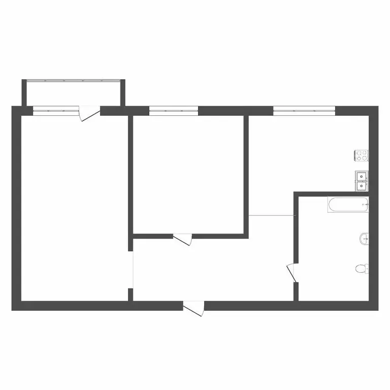 2-комнатная квартира: Улан-Удэ, улица Гагарина, 57 (44.2 м) - Фото 1