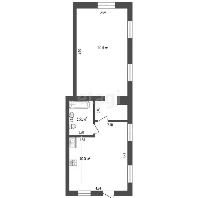 2-комнатная квартира: Тюмень, улица Бабарынка, 65 (47 м) - Фото 0