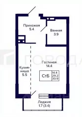1-к кв. Новосибирская область, Новосибирск ул. Коминтерна, 1с (29.2 м) - Фото 1
