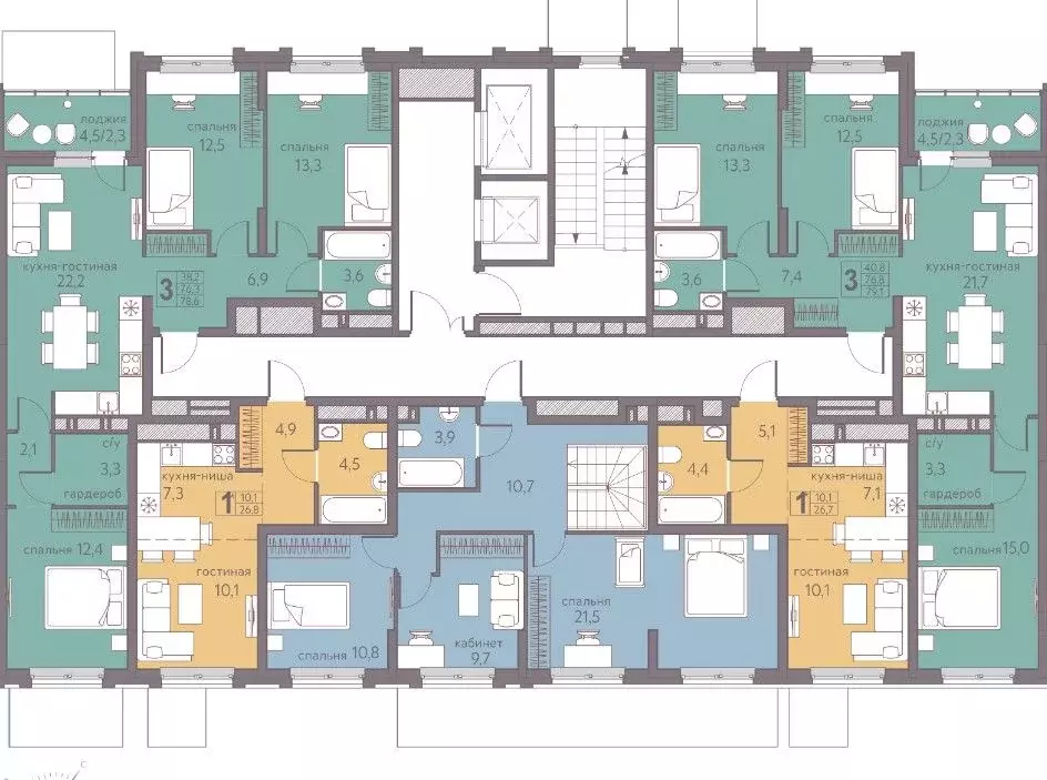 3-к кв. Пермский край, Пермь ул. Серебристая, 5 (78.6 м) - Фото 2