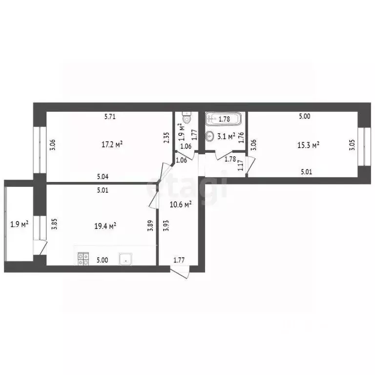 2-к кв. Мордовия, Саранск Мордовская ул., 35К195 (67.5 м) - Фото 1