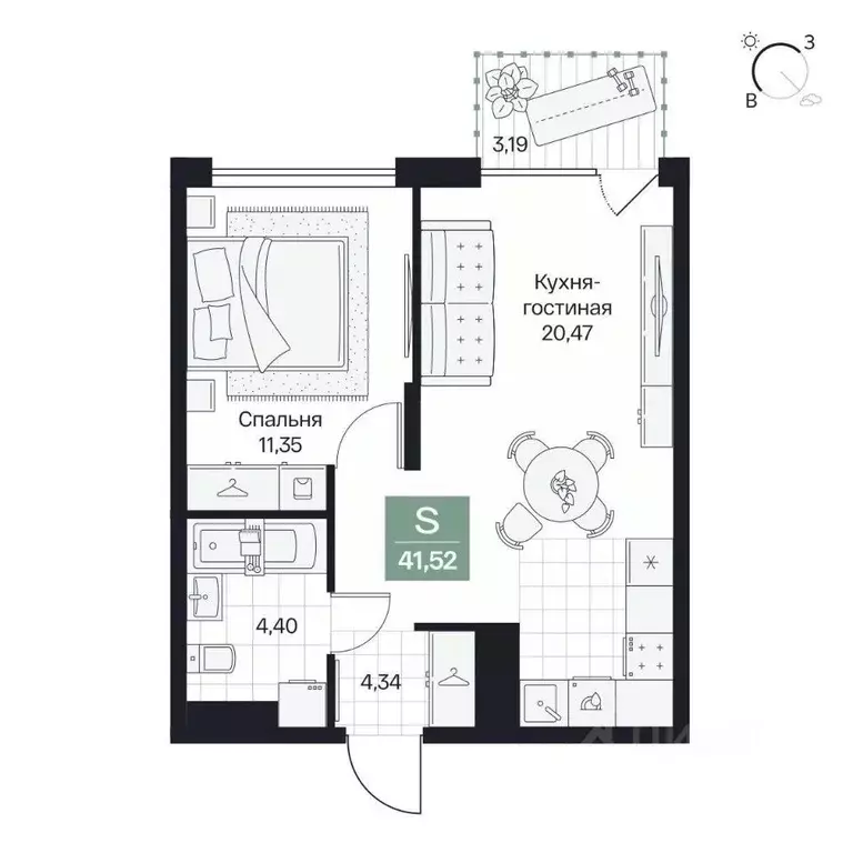 1-к кв. Волгоградская область, Волгоград просп. Имени В.И. Ленина, 59Г ... - Фото 1