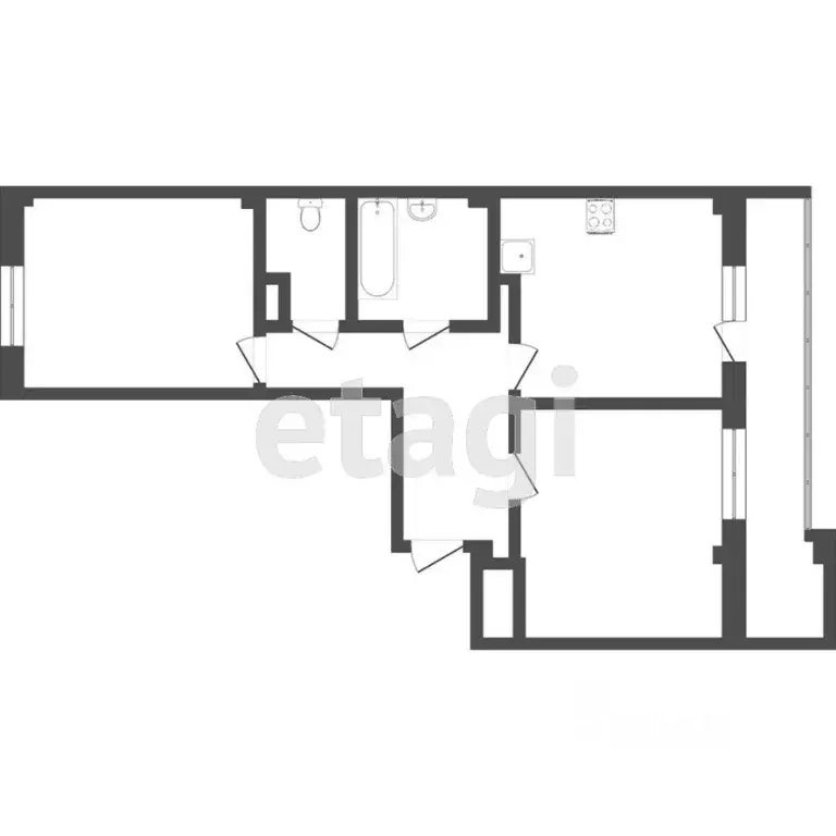 2-к кв. Тюменская область, Тюмень ул. Константина Посьета, 16 (58.8 м) - Фото 1