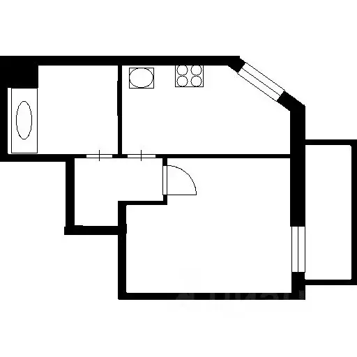 1-к кв. Санкт-Петербург Октябрьская наб., 44 (31.0 м) - Фото 2
