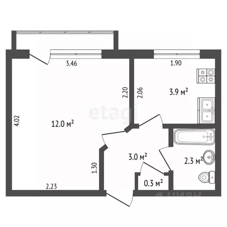 1-к кв. Севастополь ул. Флагманская, 8 (22.2 м) - Фото 2