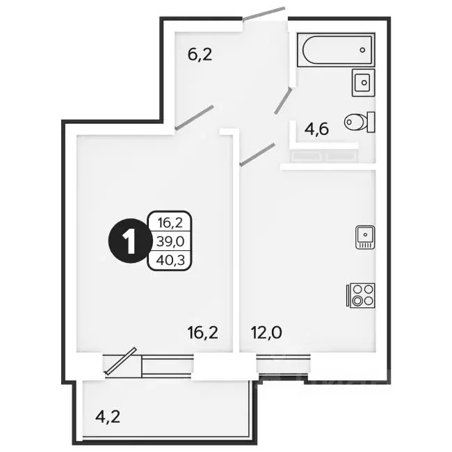 1-к кв. Орловская область, Орел ул. Нормандия-Неман, 78 (40.3 м) - Фото 0