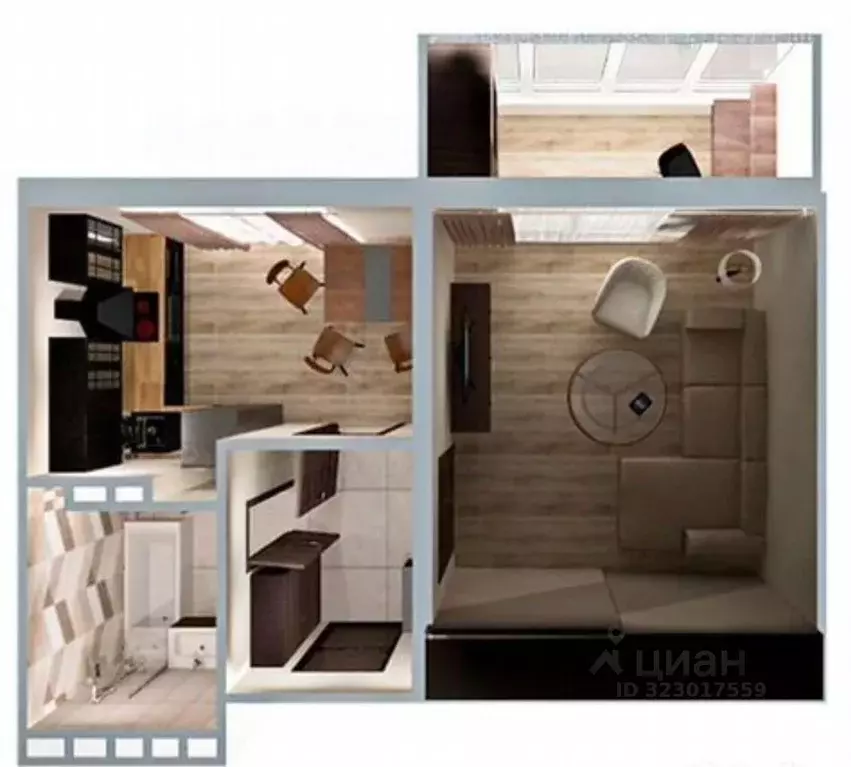 1-к кв. Саратовская область, Саратов Лунная ул., 25Б (45.18 м) - Фото 2