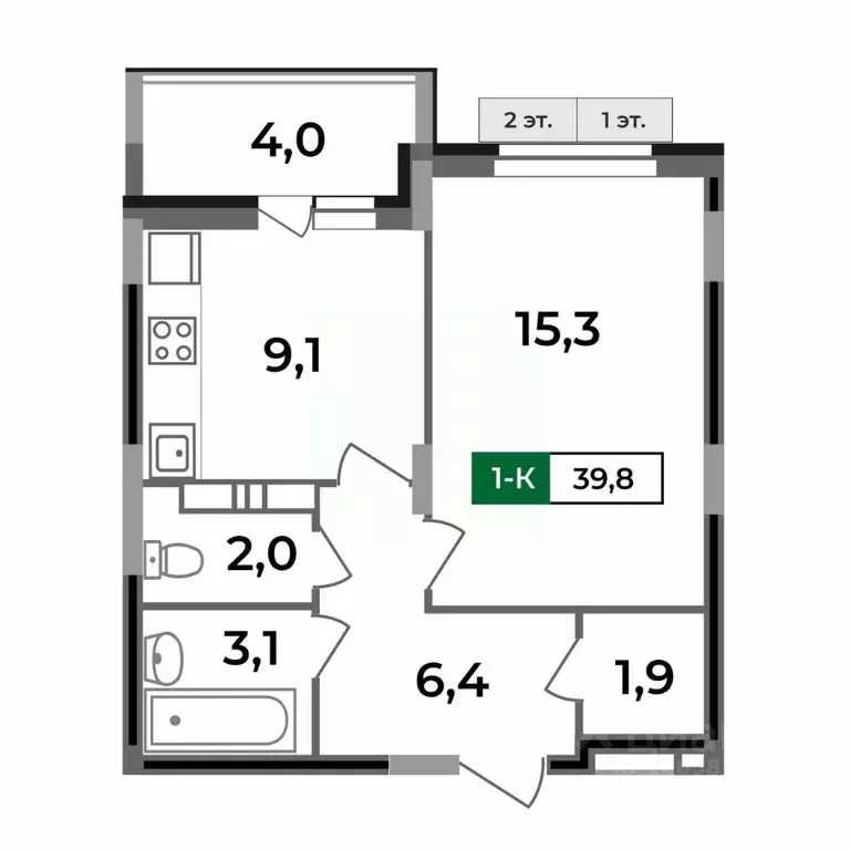 1-к кв. Владимирская область, Ковров Солнечный мкр,  (39.8 м) - Фото 0