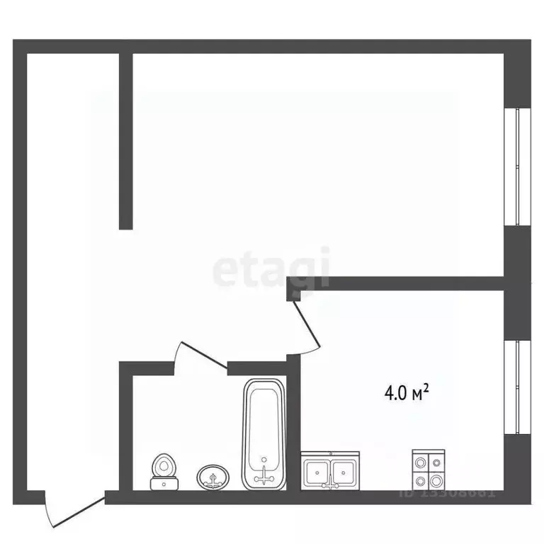 1-к кв. Томская область, Томск Чулымская ул., 45 (24.1 м) - Фото 2