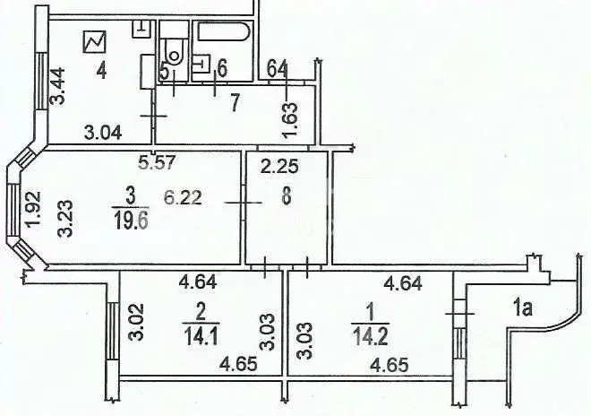 3-к кв. Москва Братиславская ул., 31К3 (80.1 м) - Фото 2