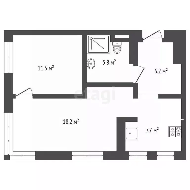 1-к кв. Тюменская область, Тюмень ул. Газовиков, 73к4 (49.4 м) - Фото 1