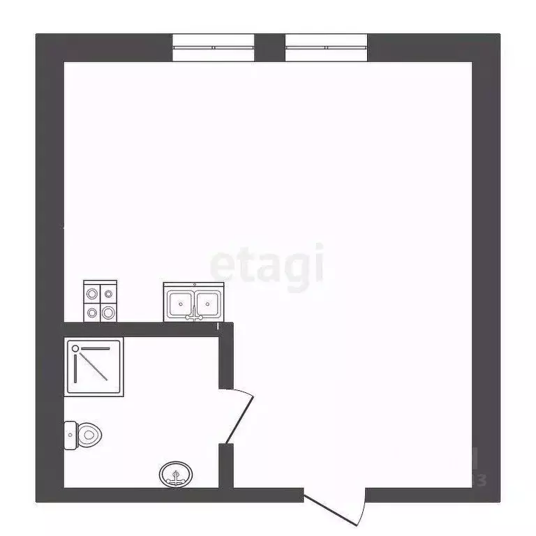 Студия Крым, Черноморское пгт ул. Сигнальная (29.2 м) - Фото 2