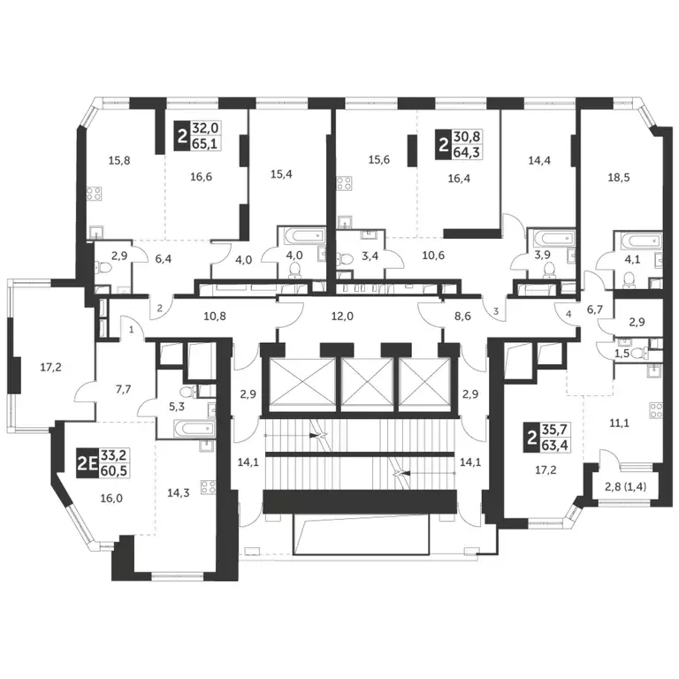 2-к кв. Москва Архитектор жилой комплекс (64.3 м) - Фото 1