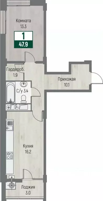 1-к кв. Ставропольский край, Ставрополь №31 мкр, Дубровский жилой ... - Фото 1