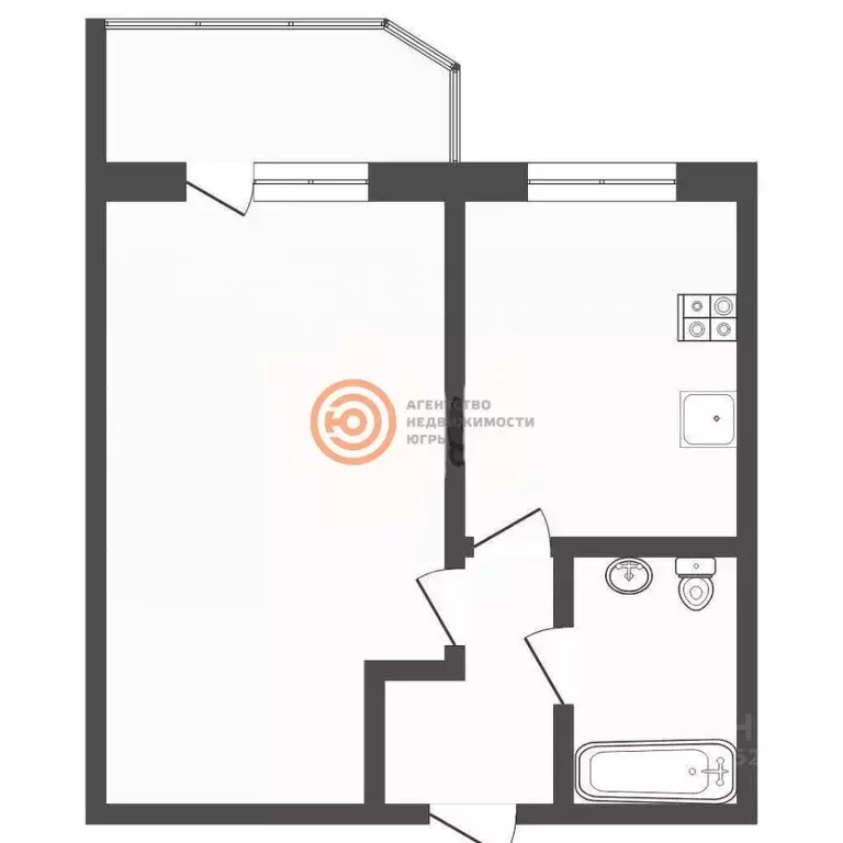 1-к кв. Тюменская область, Тюмень ул. Фармана Салманова, 8 (34.8 м) - Фото 2